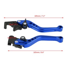 Brake Lever Handle, Pair of CNC Aluminum Motorcycle Clutch Drum Brake Lever Handle Bar (Blue)