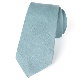 Spring Notion Men's Linen Blend Skinny Necktie Steel Blue