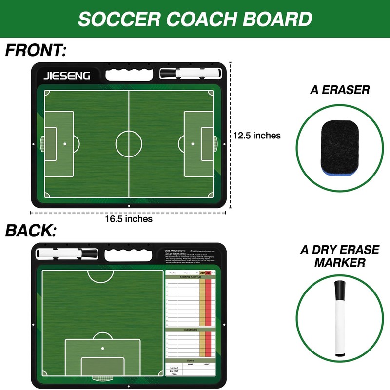 Soccer Dry Erase Coach Board for Coach,Court Tatical Portable Lineup