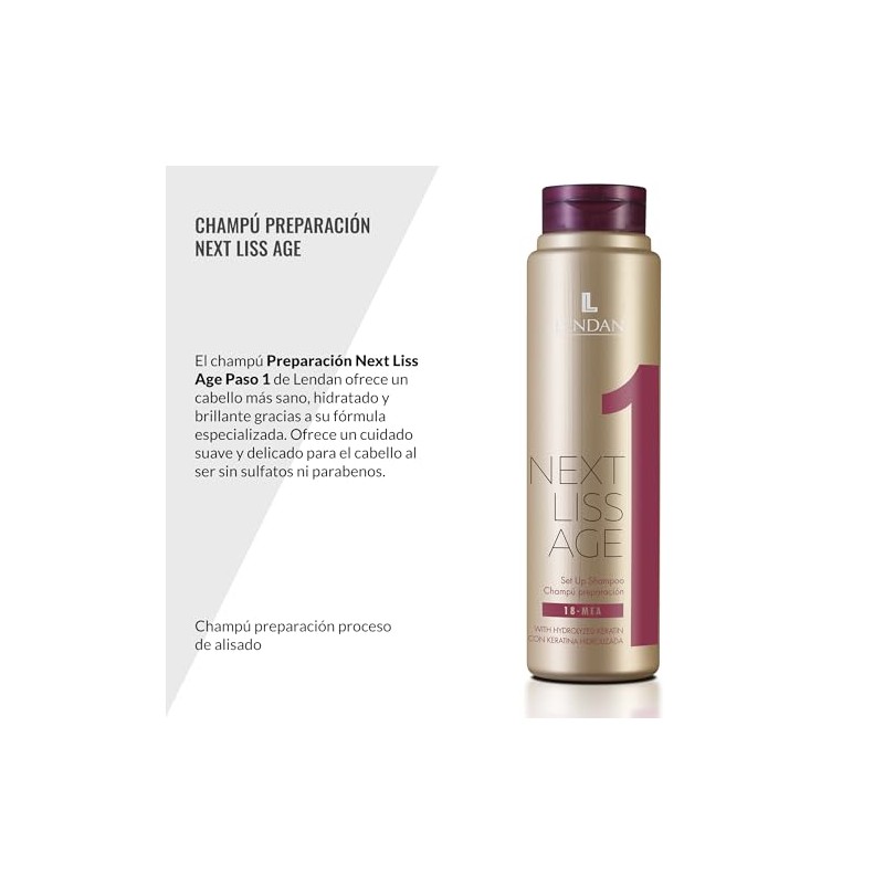 Lendan Next Liss Age Step 1 Preparation Shampoo with 18-MEA