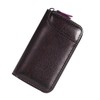DUSCOKE Leather Car Key Chain Bag with Zipper & 6