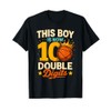 Double Digits Basketball Birthday Boy 10 Year Celebration T-Shirt
