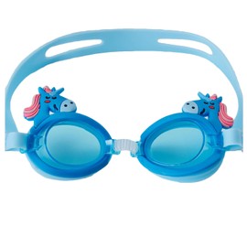 June Sports Cute Kids Swimming Goggles, Clear Vision Waterproof UV Protection Triathlon Swim Goggles No Fog with Free Protection Case for Children Teens,Multiple Cute Cartoon Styles Blue Unicorn SG7