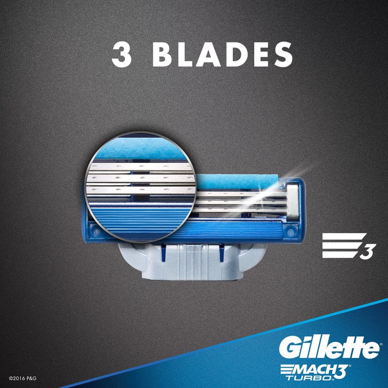 Gillette Mach3 Turbo Cartridges, 4 Count