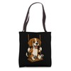 Cute Cartoon Beagle on a Swing Tote Bag
