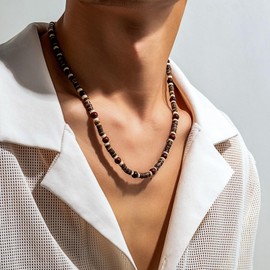 Necklace for Boyfriend Mens Puka Shell beach Necklace With Hawaiian Beaded Seashell Wood Summer Jewelry Promise Chain Meaningful Anniversary Birthday Gifts