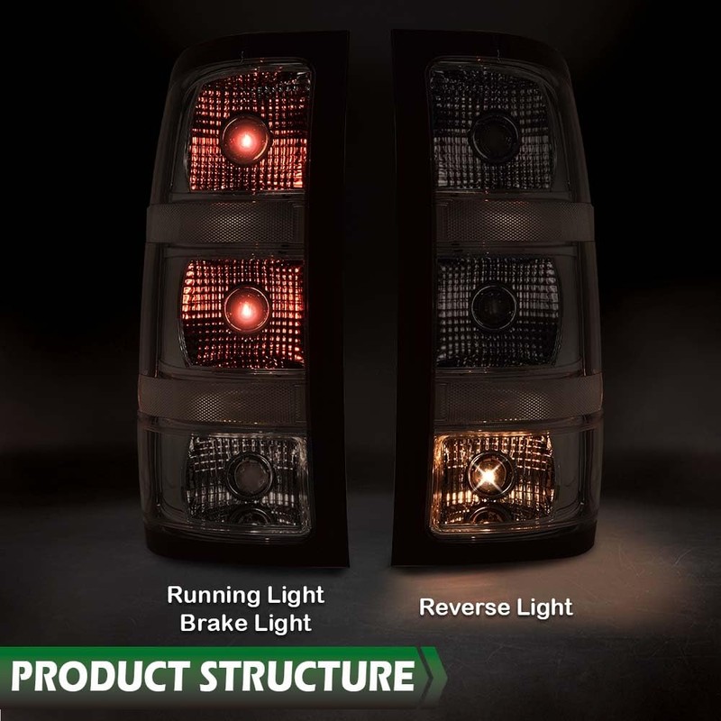 CROSSDESIGN Clear Lens Tail Lights Assembly (Left Driver & Right