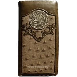 #1 Royal West MICHOACAN Men Wallet Western Bifold Check Book W071-5 Beige
