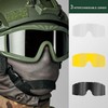VEWOE Airsoft Tactical Goggles Anti-fog Military Glasses with 3Interchangable Lens,