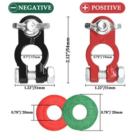 SDTC Tech Battery Terminals Top Post Battery Terminal Connectors for RV Motorbike Car Truck Boat Caravan (1 Pair)