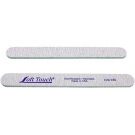 Soft Touch Nail File, 100/180 Grit Double Sided, Zebra Cushion, for Natural or Artificial Nails, 7 Inch (25 Pieces, 25)