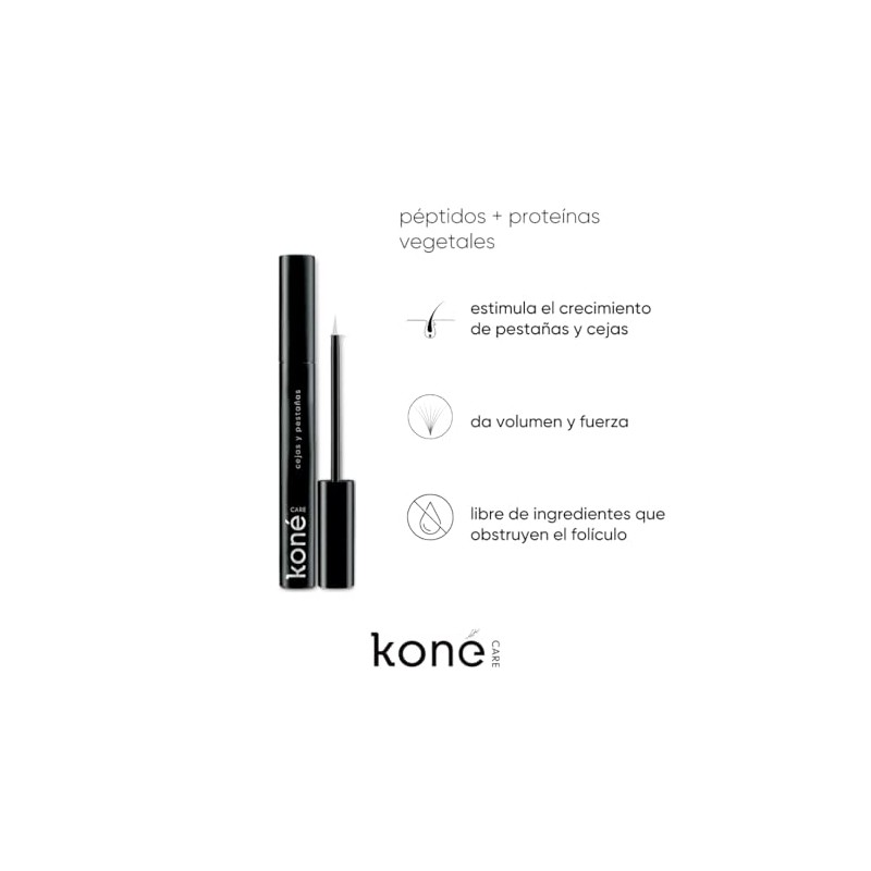 koné care serum de pestañas y cejas, con péptidos y