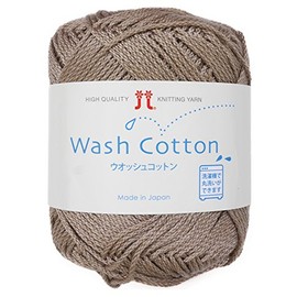 Hamanaka 2744 Washed Cotton Wool Yarn, Medium Thick, Col.23 Beige, 1.4 oz (40 g), Approx. 32.6 ft (102 m), 5 Ball Set