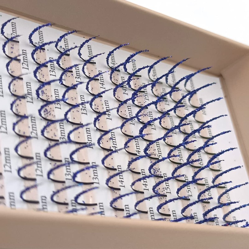 FQNing Glitter Lash Extensions Blue Glitter Colored Eyelash Extension Spike