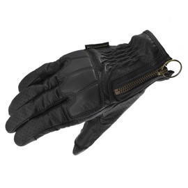 Komine GK-255 Protective Leather Mesh Gloves for Motorcycles Black L
