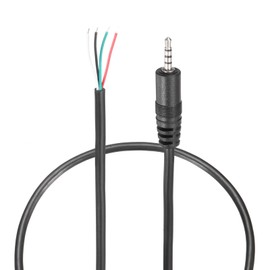 MECCANIXITY 2.5mm Aux Cable Replacement Audio Cable Cord, 0.8ft 4 Pole Male to Bare Wire Audio Cable, Stereo Sound Audio Cable Cord for Earphones, Smart Phones, Speakers,Black 2 Pcs