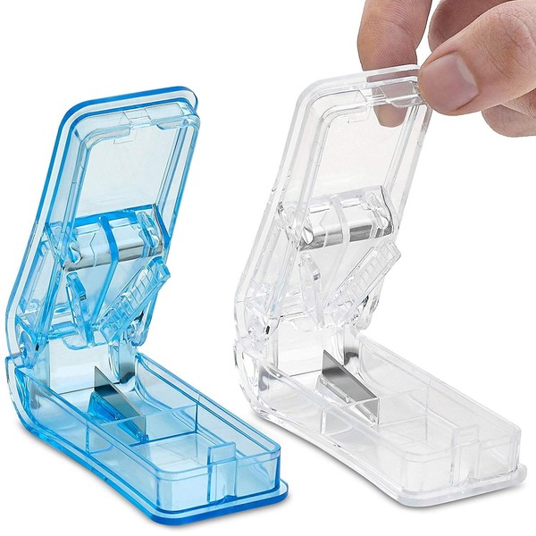 Pill Cutter - (Pack of 2) with V-Handle for Small