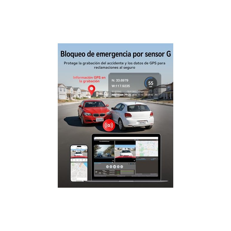 REDTIGER F9 Lite-N 4K Dash CAM Frontal, ADAS, cámara de