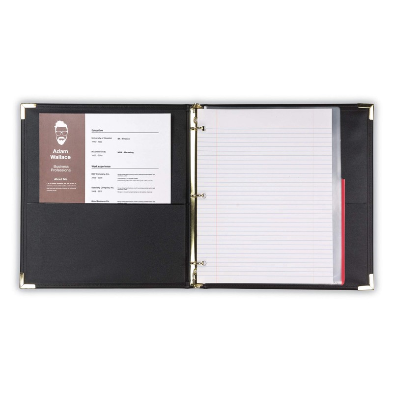 Samsill Classic Collection Leather 3 Ring Binder, Executive Presentation Portfolio,