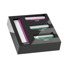 Neatsure Acrylic Magnetic Ziplock Bag Storage Organizer for Drawer or Refrigerator, Compatible with Ziploc, Solimo, Glad, Hefty for Gallon, Quart, Sandwich, Snack & Variety Size Bags