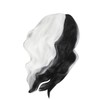Black and White Short Wavy Wig Women Cosplay Party Shoulder