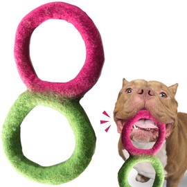 Le Sharma Eco-Tug, All Natural Wool, Handmade, Organic and Eco-Friendly, Dog and Puppy Play Toy (Large 11", Green/Red)