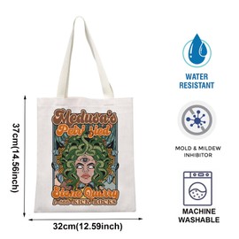 Funny Snake Women Medusa Snake Face Gifts Retro Aesthetic Greek Goddess Inspired Canvas Bag Greek Mythology Merchandise (Snake Tote CA)