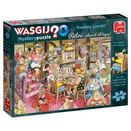 Jumbo, Wasgij, Retro Mystery 5 - Sunday Lunch!, Unique Jigsaw Puzzles for Adults, 1,000 Piece