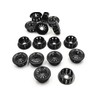 25mm Dia Snap-In Webbed Plastic Cable Bushing Grommet Black 40pcs