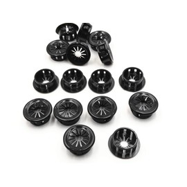 25mm Dia Snap-In Webbed Plastic Cable Bushing Grommet Black 40pcs
