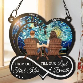 You & Me We Got This Suncatcher from Our First Kiss Till Our Last Breath Window Hanging Suncatcher Ornament Gift for Husband Wife Woman Man on Birthday Christmas