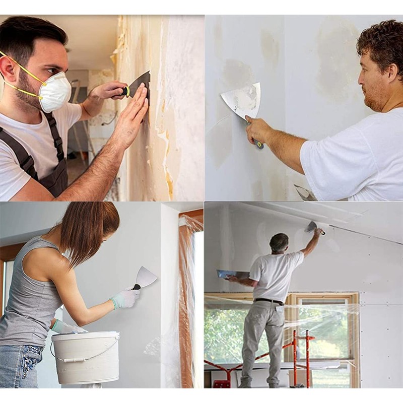 8pcs Wallpaper Scraper, BetterJonny Stainless Steel Paint Scraper Blade Scraper