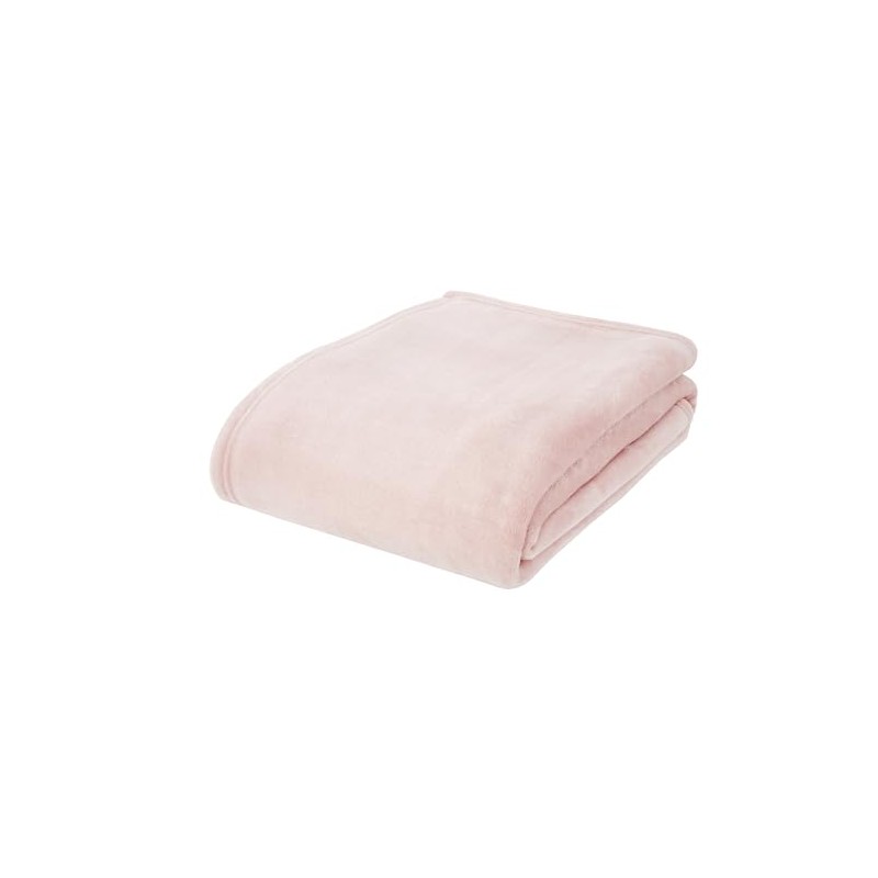 Catherine Lansfield Raschel Velvet Touch 130x170cm Blanket Throw Blush Pink