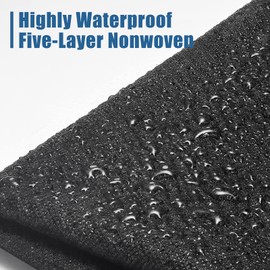 SYERAL Tire Covers Set of 4,Upgraded 5 Layer Nonwoven RV Wheel Covers, Waterproof Anti-UV Snow Sun Rain Tire Protectors Covers for Trailer,Camper,RV,Truck,SUV,25-27inch(S) Balck