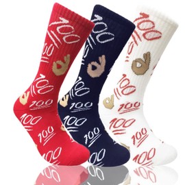 COUVER Mens Mixed Funny Colorful Novelty Crew Casual Patterned Socks 3 Pair Bundle (100 Score)