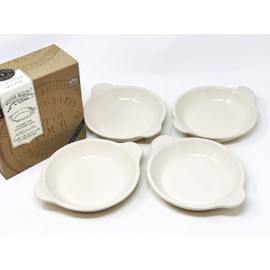 Verano Spanish Ceramics Wildly Kitchen Dining Petite Gratin Side Dish Serving Set - Set of 4 in Cream