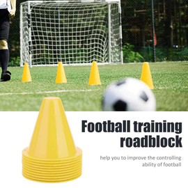 Huairdum Football Training Obstacles, Pack of 10 Football Training Cones Football Barriers Plastic Marker Holder Accessories for Football Basketball Sports Court Cone Marker (Yellow)