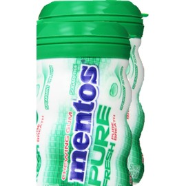 Sugarfree Mentos Pure Fresh Gum in Spearmint Multi-pack 2 Bottles with 50 Pieces Each Total 100 Pieces Chewing Gum