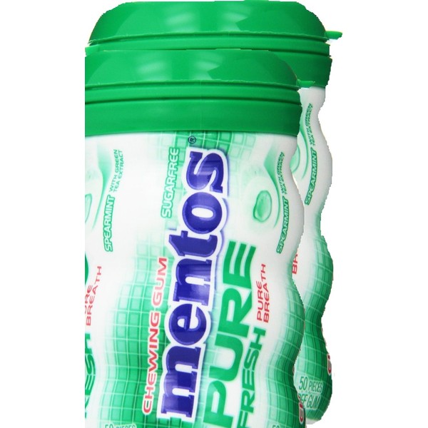 Sugarfree Mentos Pure Fresh Gum in Spearmint Multi-pack 2 Bottles