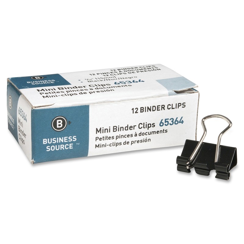 Business Source Fold-Back Binder Clips, Mini (65364BX)