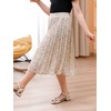 GORLYA Girls Chiffon Pleated Elastic High Waist A-Line Boho Swing