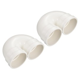 YOKIVE 2 Pcs Elbow Pipe Fitting, P-Trap Union Joint Water Pipe U-Shaped Plumbing Connector, Great for Plumbing, Swimming Pool, Irrigation (White, 50mm ID)