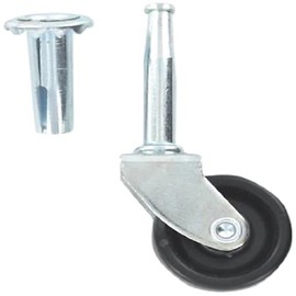 Merriway® BH01005 Single Wheel Castors, Socket Fix, 40 mm (1.1/2 inch) - Pack of 4