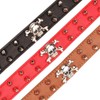 haoyueer Spiked Leather Dog Collar - 2 Rows Bullet Rivets