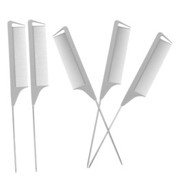 Minkissy Versatile Hair Styling Partition Combs Set 5pcs Teasing Combs for Salon Use