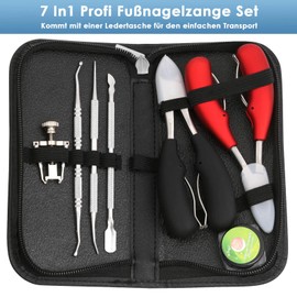 Modacraft Set of 7 pcs Professional Foot Nail Clippers, superostre, 304 Stainless Steel, Pedicure kit, for Thick ingrown Nails, Suitable for Nail Fungus