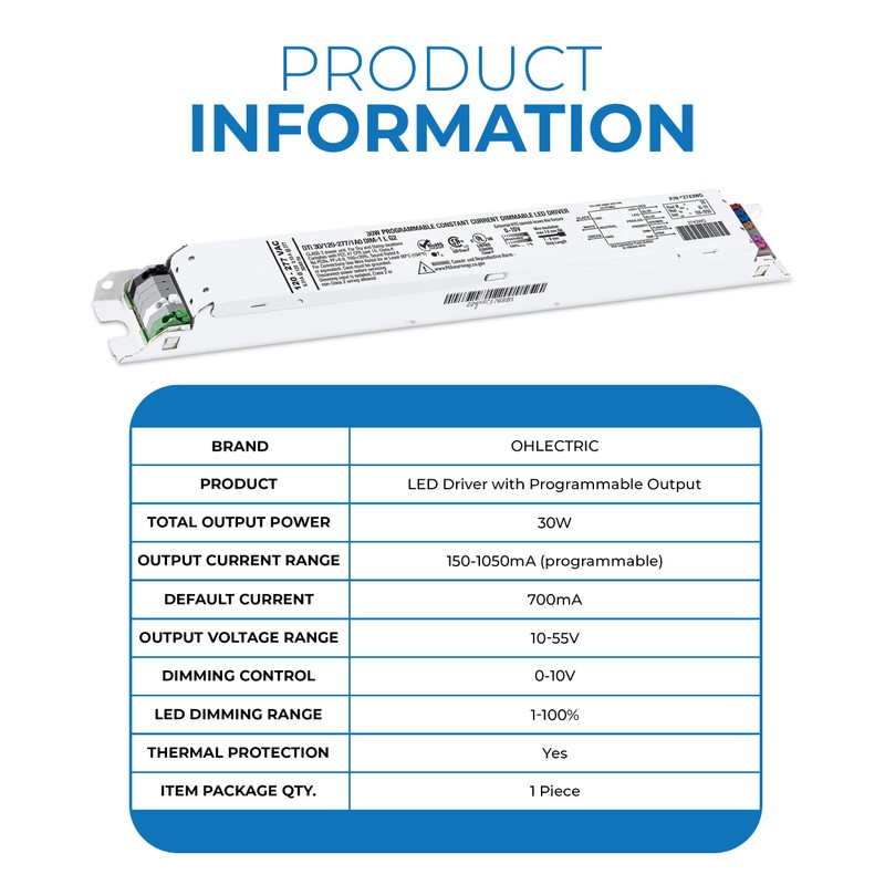 OHLECTRIC Replacement OTi 30/120-277/1A0 DIM-1 L G2 Linear 120-277V LED