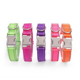 JAY D.L Reflective Dog Collar and Leash Set with Metal Buckle, Soft Sturdy Nylon Dog Collars with Quick Release Buckle, Adjustable Pet Collars with with ID Tag Ring for Small Medium Large Dogs