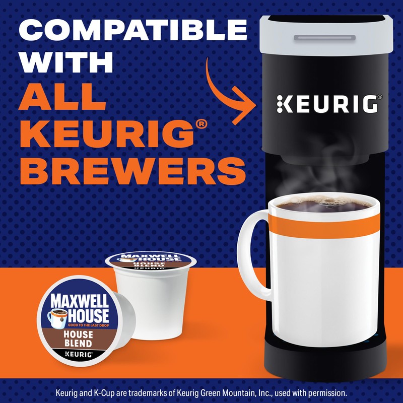 Maxwell House House Blend Medium Roast K-Cup Coffee Pods, 10
