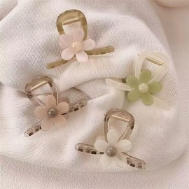 MARY LAVENDER Medium Claw Clips Flower Shape for Women and Girls, Non Slip Strong Hold Hair Clips for Thick Hair 4 Colors